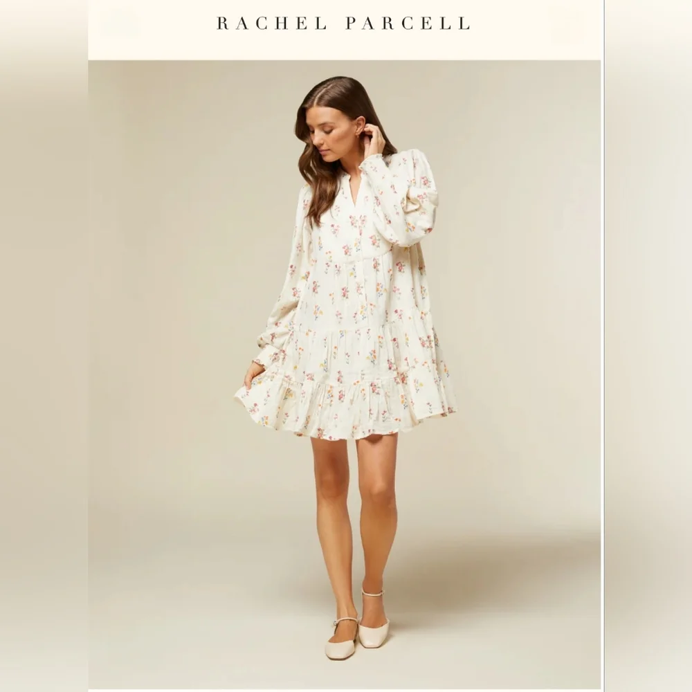 #140 Rachel Parcell Gauze V-Neck Dress NWT - Picture 1 of 4